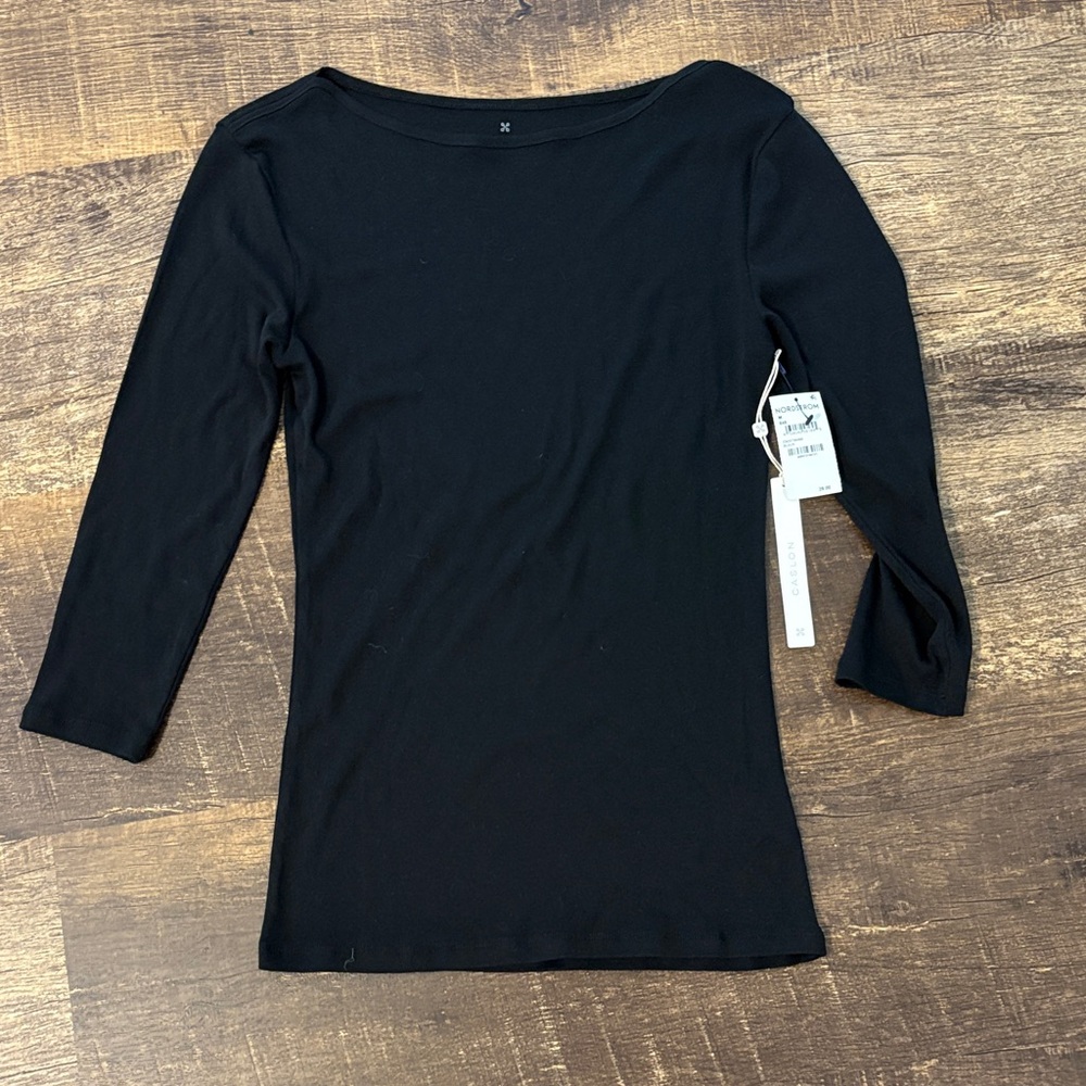 Caslon Black Boatneck 3/4 Sleeve Top